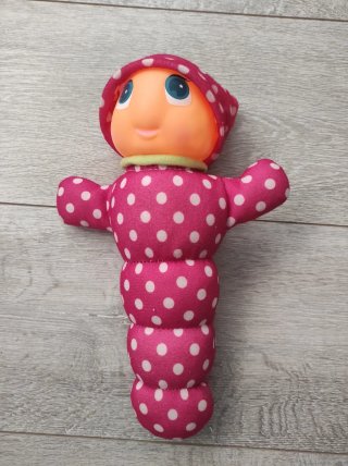 Muñeco Gusiluz rosa lunares