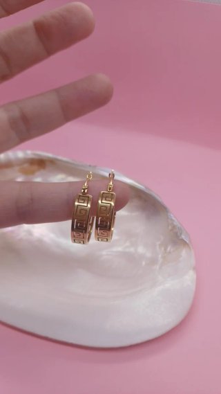 Pendientes Aro Greca Versace Chapado Oro 18k