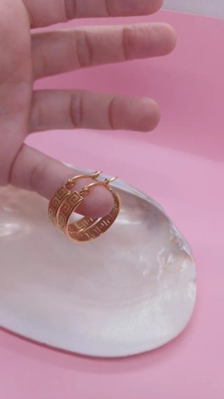 Pendientes Aro Greca Versace Chapado Oro 18k