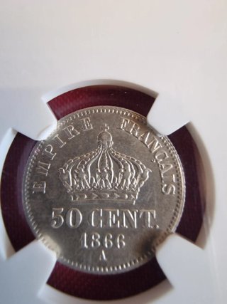 Impero Francese: Napoleone III - 1866 - 50 Cent.