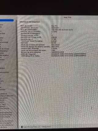 MacPro 2013 2.7Gz E5 12 núc. 64GB 2Tb AMD700