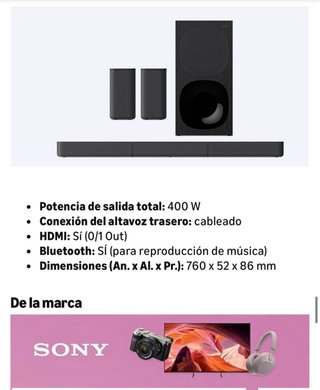 Sony HT-S40R Barra Sonido 5.1 Negro