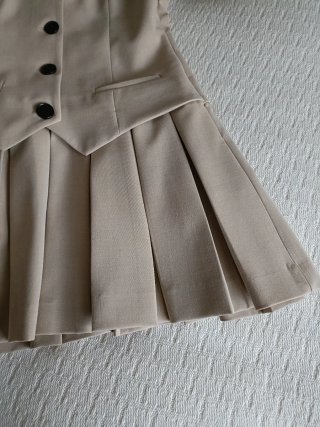 Vestido Zara Beige Plisado