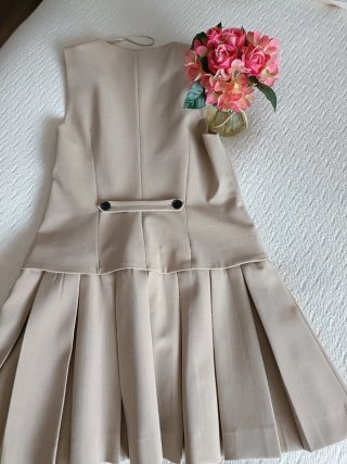 Vestido Zara Beige Plisado