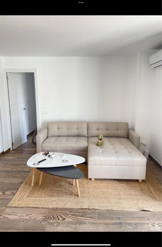 Sofá Cama Chaise Longue TEGLHUSE Tela Beige
