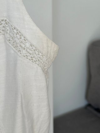 Top Mango blanco encaje talla M