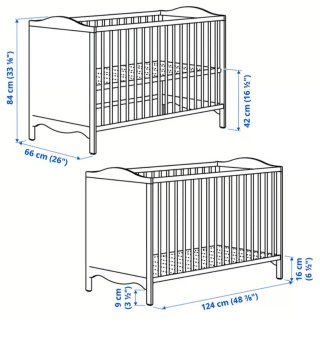 Cuna Ikea blanca 124x66 cm
