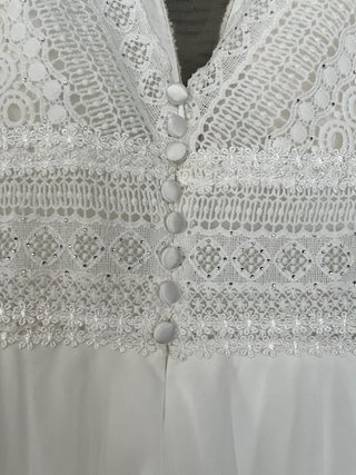 Vestido Novia Boho Romántico Largo Blanco