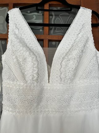 Vestido Novia Boho Romántico Largo Blanco