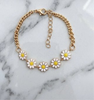 Bracciale con margherite dorato