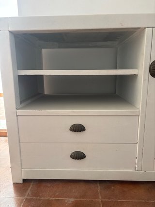 Mueble TV madera blanco