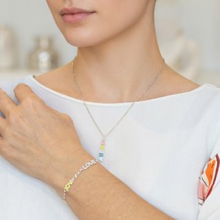 Pulsera Tous en plata 925 y esmalte Amor