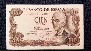 3 Billetes 100 Pesetas España 1970