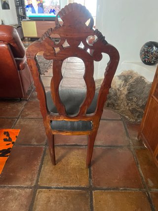 4 Sedie Shabby Chic in Legno Imbottito