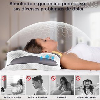 GAETHRA Almohada Cervicales/Cuello 65x40x14/11cm