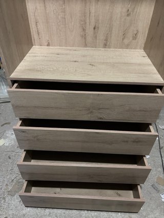 Armario Ropa Percha y 4 Cajones Madera