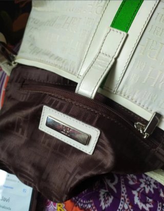 Bolso P&H blanco y verde