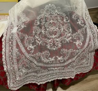 Manteletas de fallera muselina plateadas NUEVAS