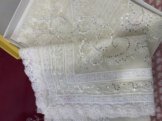 Manteletas de fallera muselina plateadas NUEVAS
