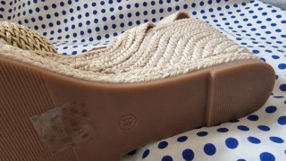 Cuñas doradas nuevas mujer talla 41