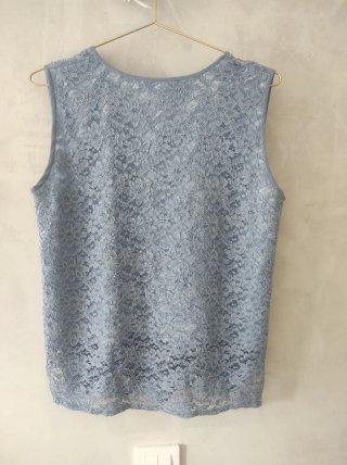 Top encaje azul vintage