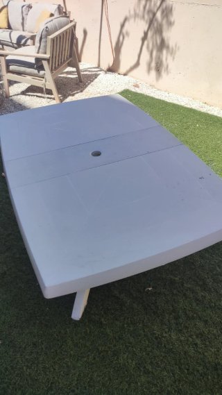 Tavolo da giardino pieghevole bianco