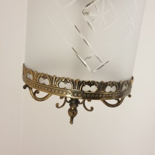 Lampadario vintage oro e vetro