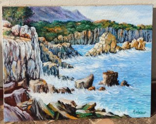 Cuadro Mallorquín Rocas en el Mar