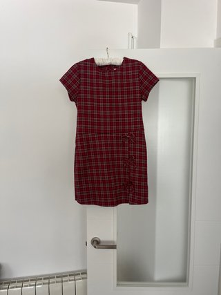 Vestido de cuadros rojo invierno