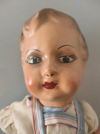Muñeca de cartón años 40-50. Regalo muñeca de porc