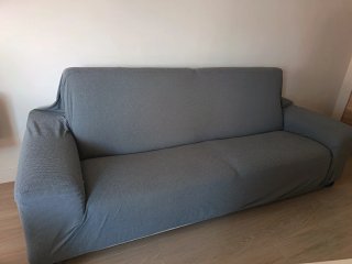 Funda sofá 3 plazas elástica gris