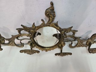 Appendiabiti in bronzo vintage con specchio