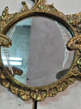 Appendiabiti in bronzo vintage con specchio