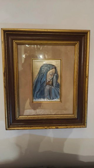 Quadro religioso Madonnina ceramica