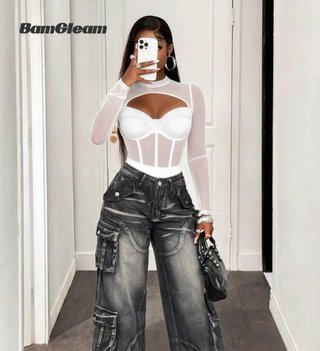 Body BamGleam Manga Larga Blanco Talla L