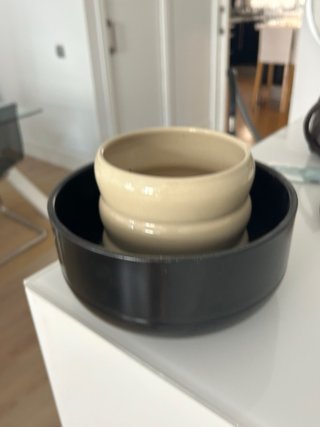 Juego de 2 jarrones Ikea beige