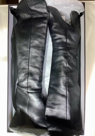 Botas altas de piel negras 8 by YOOX talla 37