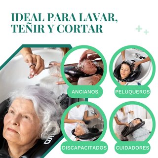 Lavacabezas Hinchable Portátil Negro