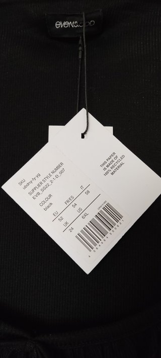 2 Camisetas manga larga canalé negras t. 52 y 54