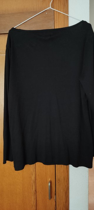 2 Camisetas manga larga canalé negras t. 52 y 54