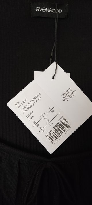 2 Camisetas manga larga canalé negras t. 52 y 54