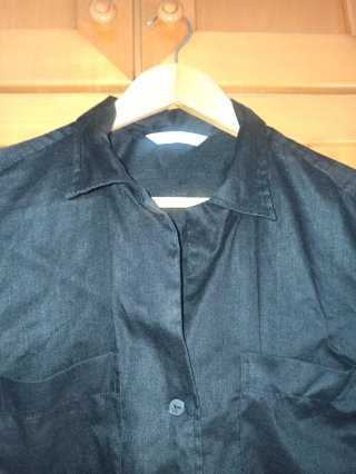 Camisa H&M Negra Manga Corta