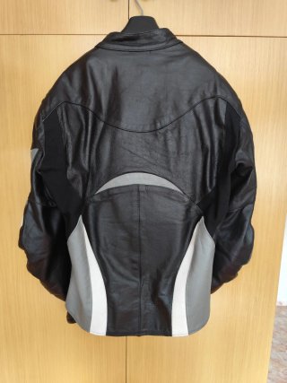 Chaqueta Moto Piel Negra Gris Blanca T.M hombre