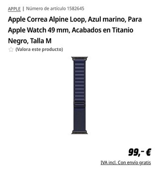 Correa Alpine Loop Apple Watch Azul