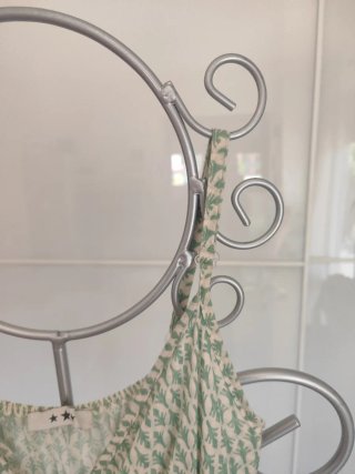 Vestido largo estampado verde y multicolor
