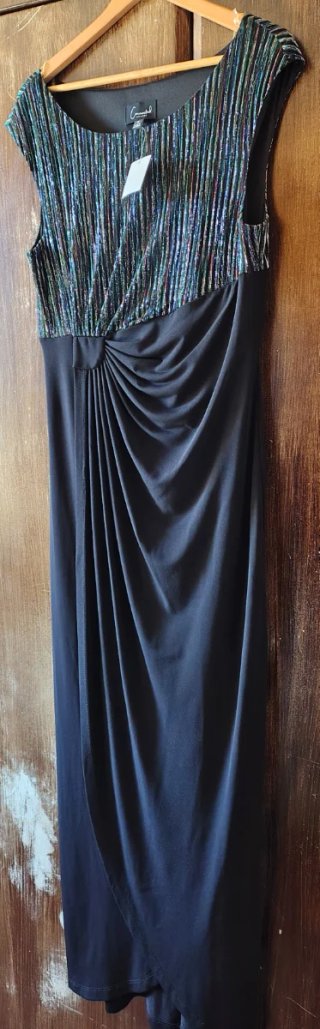 Vestido fiesta Cromia negro/multicolor Talla L