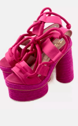 Zapatos de tacón plataforma rosa
