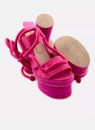 Zapatos de tacón plataforma rosa