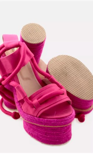 Zapatos de tacón plataforma rosa