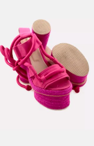Zapatos de tacón plataforma rosa